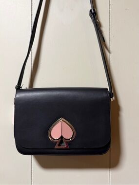 Kate Spade Nicola Twistlock Medium Flap Shoulder Bag Black NWT